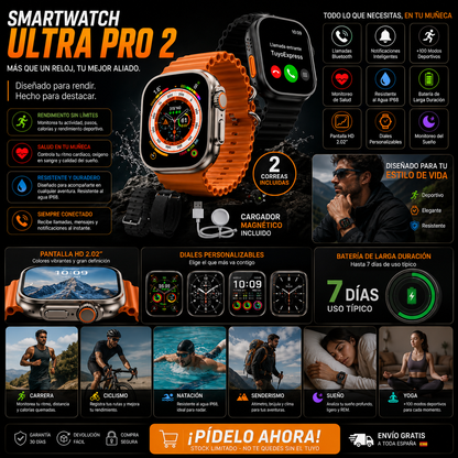Smartwatch Ultra Pro 2™️⌚ Tecnología premium + 2 correas GRATIS