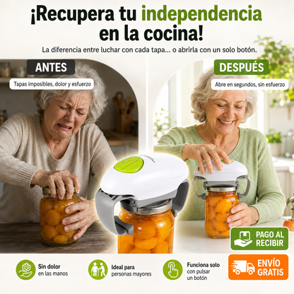 Abridor eléctrico automático de botes y tarros