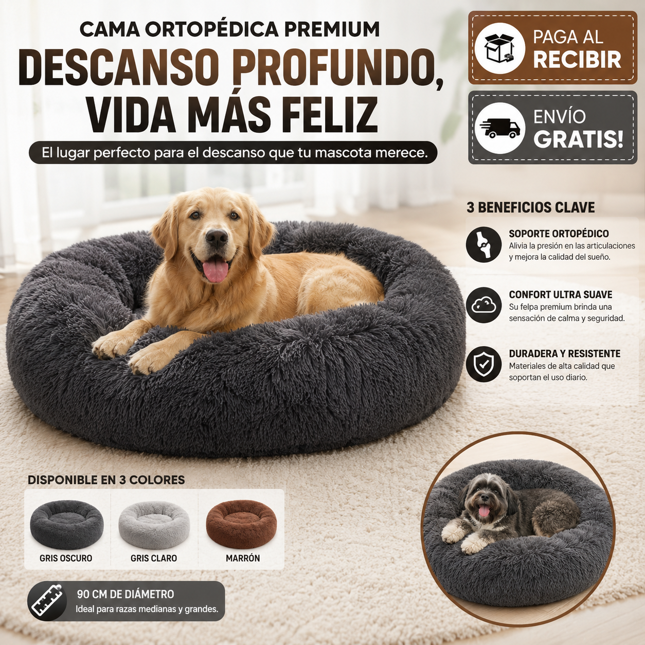 Cama Antiestrés Premium™ 90cm