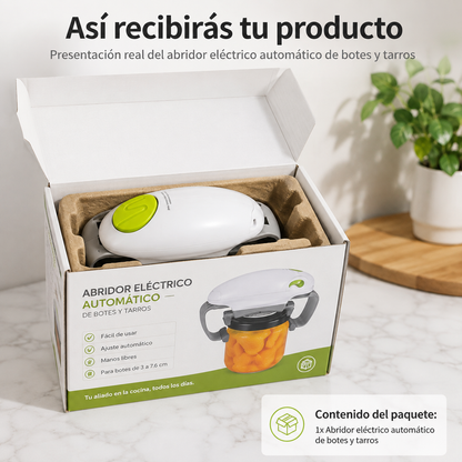 Abridor eléctrico automático de botes y tarros