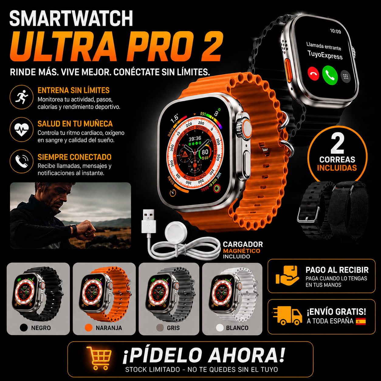 Smartwatch Ultra Pro 2™️⌚ Tecnología premium + 2 correas GRATIS