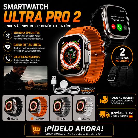 Smartwatch Ultra Pro 2™️⌚ Tecnología premium + 2 correas GRATIS